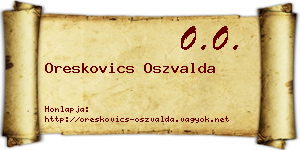 Oreskovics Oszvalda névjegykártya